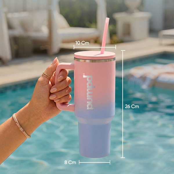 Insulated Tumbler With Handle & Straw (1.2L)