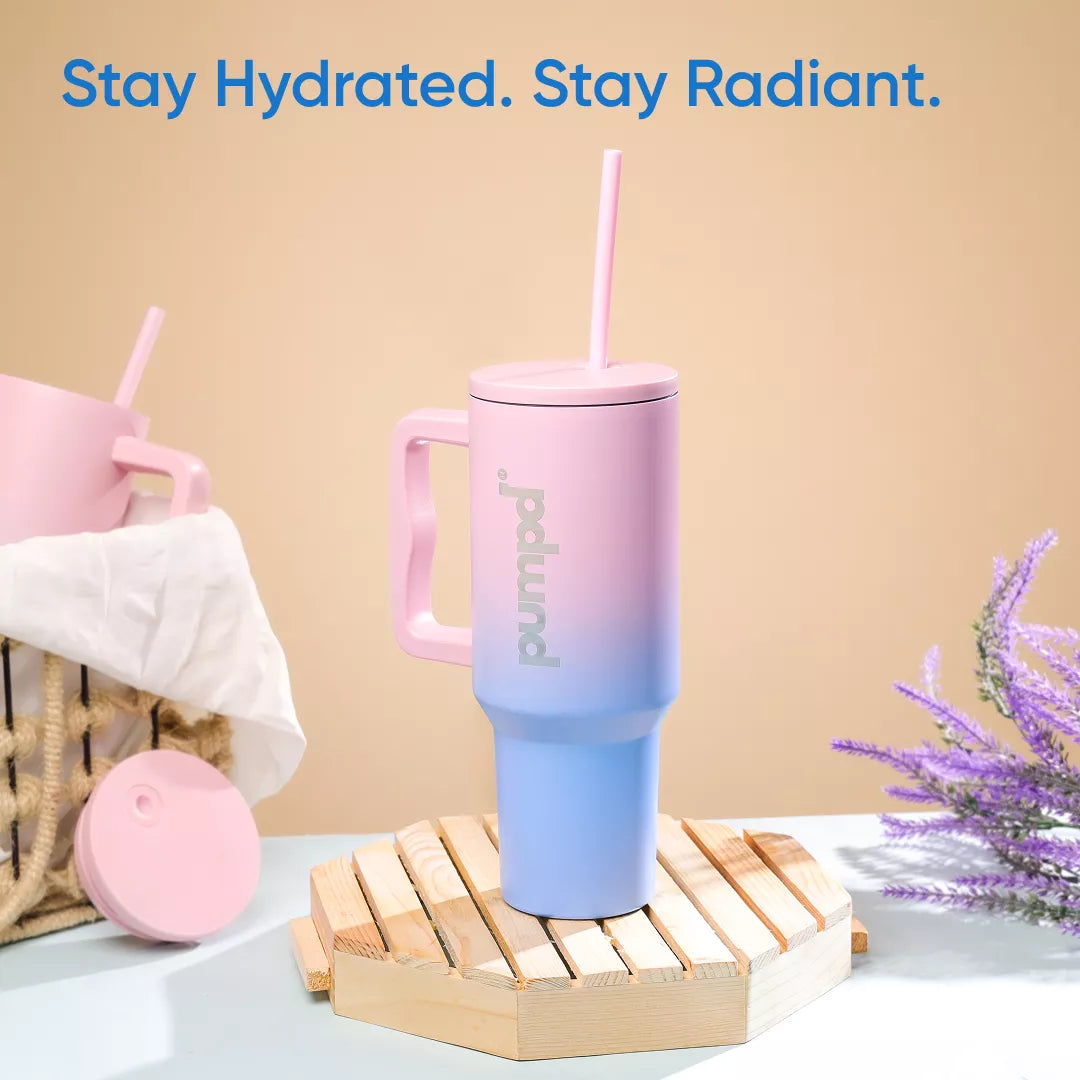 Insulated Tumbler With Handle & Straw (1.2L)
