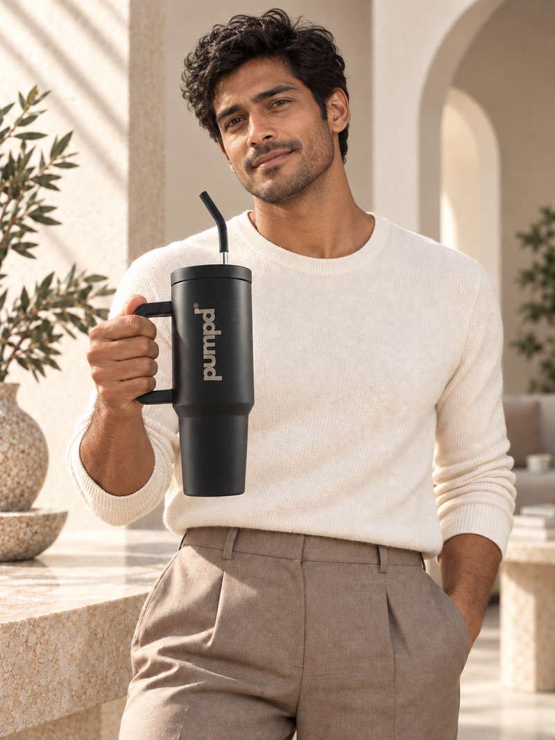 Pumpd Pro Tumbler with Straw and Handle