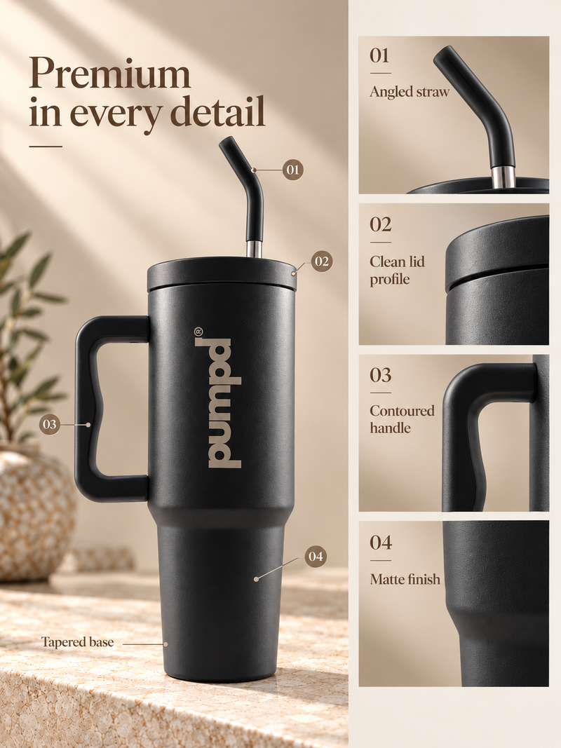 Pumpd Pro Tumbler with Straw and Handle