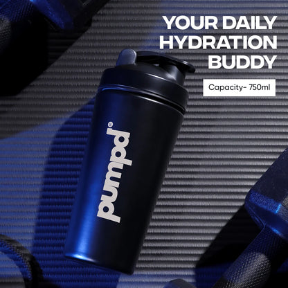 Pumpd Steel Shaker Bottle | Premium Steel Shaker for Gym (Black)
