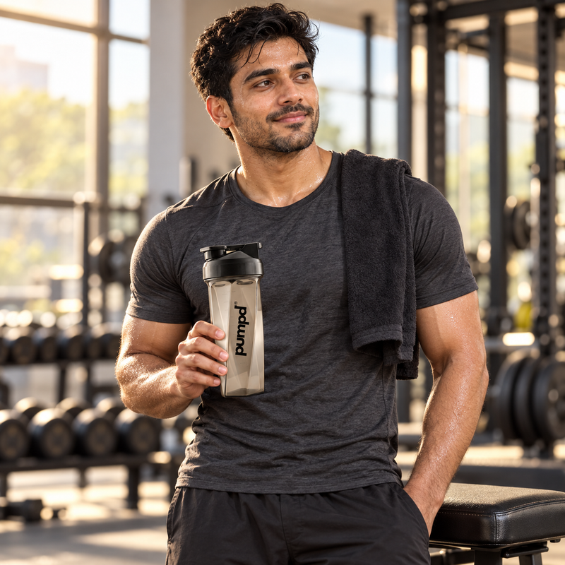 Geometric Brown Shaker Bottle