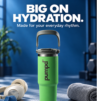 Pumpd Tumbler With Vertical Handle