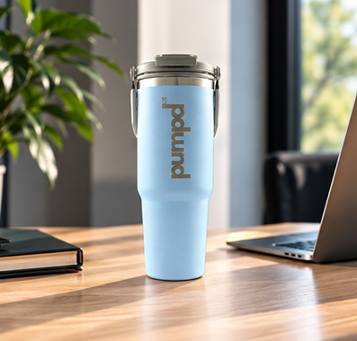 Pumpd Tumbler With Vertical Handle