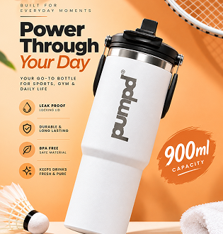 Pumpd Tumbler With Vertical Handle