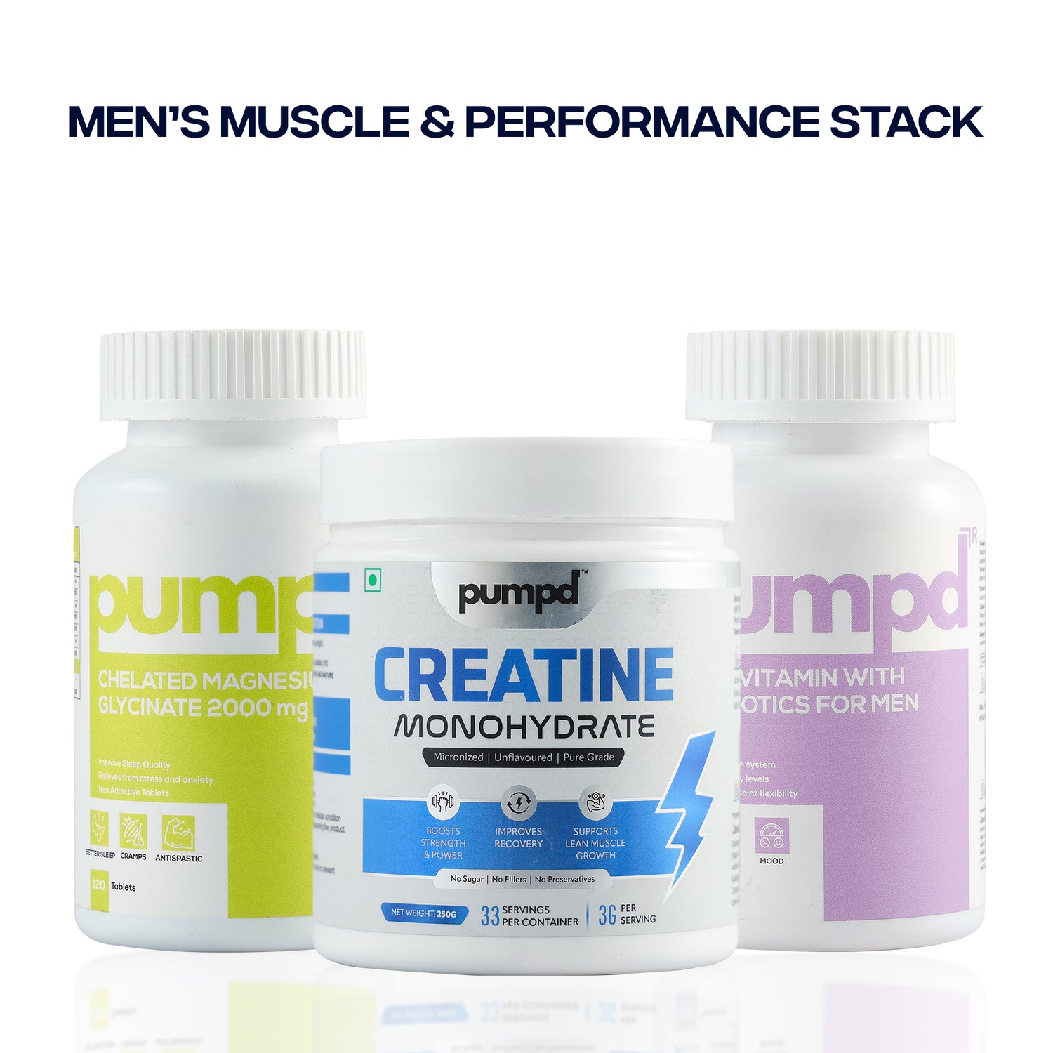 PUMPD men's muscle performance supplement stack