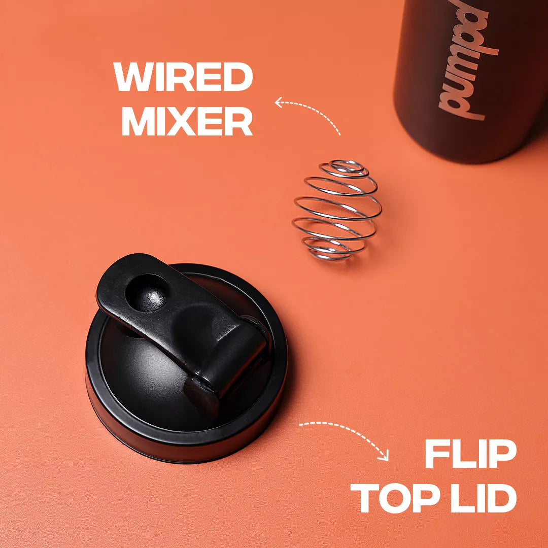 Pumpd Sipper Bottle | Premium Gym Black Shaker