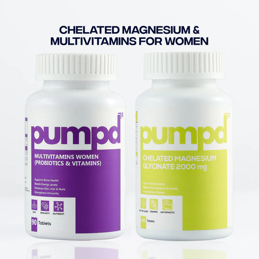 Chelated Magnesium Glycinate & Multivitamin With Probiotics For Women – Combo Pack