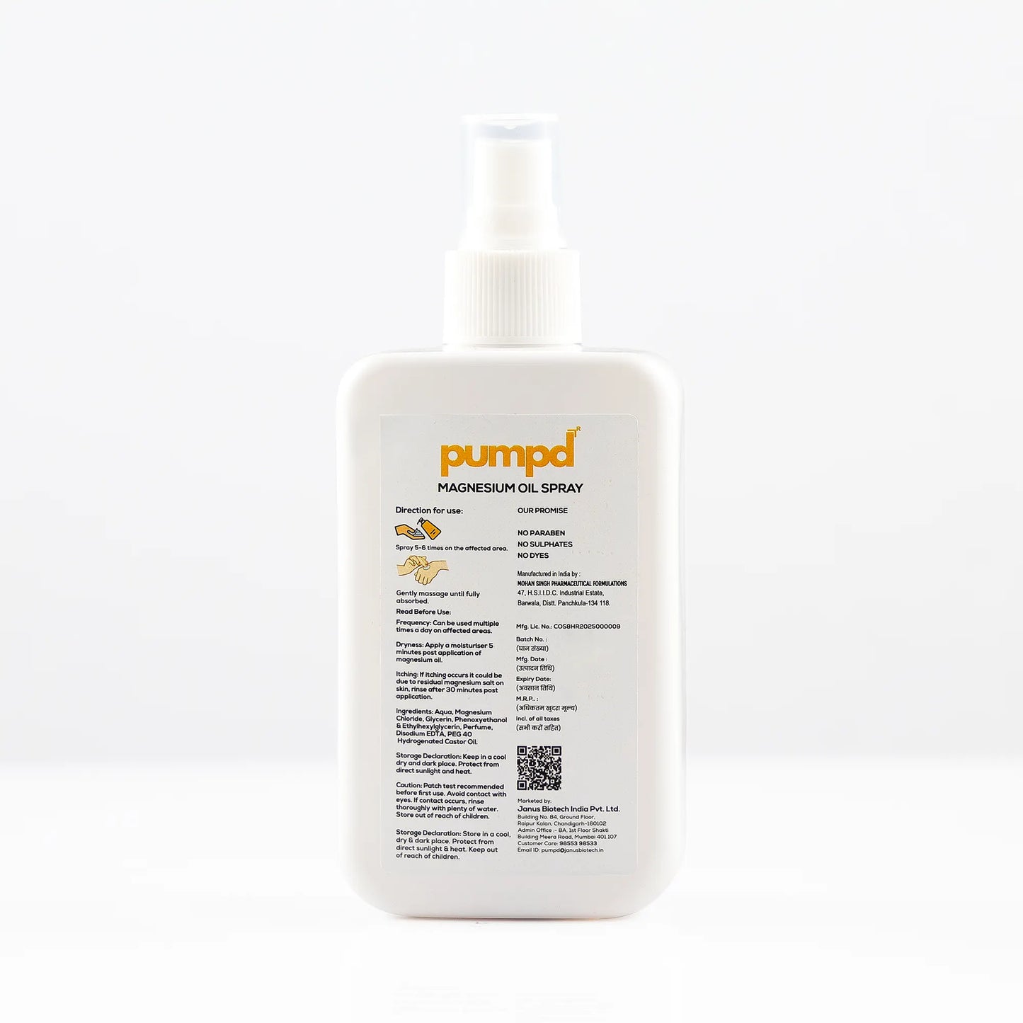 Pumpd Magnesium Oil Spray for Relaxation and Sleep | 200 ML | On-the-go Relief