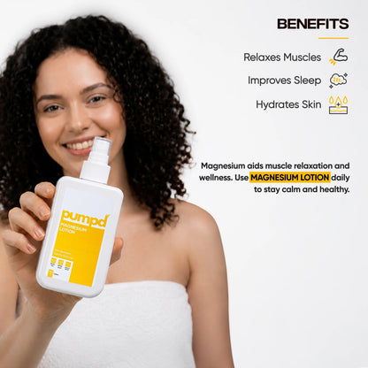 Pumpd Magnesium Lotion for Deep Sleep & Muscle Relaxation | 250 ML | Easy Application
