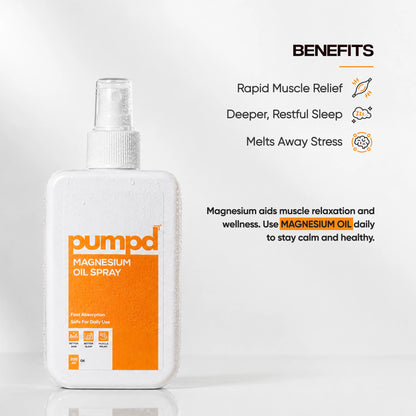 Pumpd Magnesium Oil Spray for Relaxation and Sleep | 200 ML | On-the-go Relief