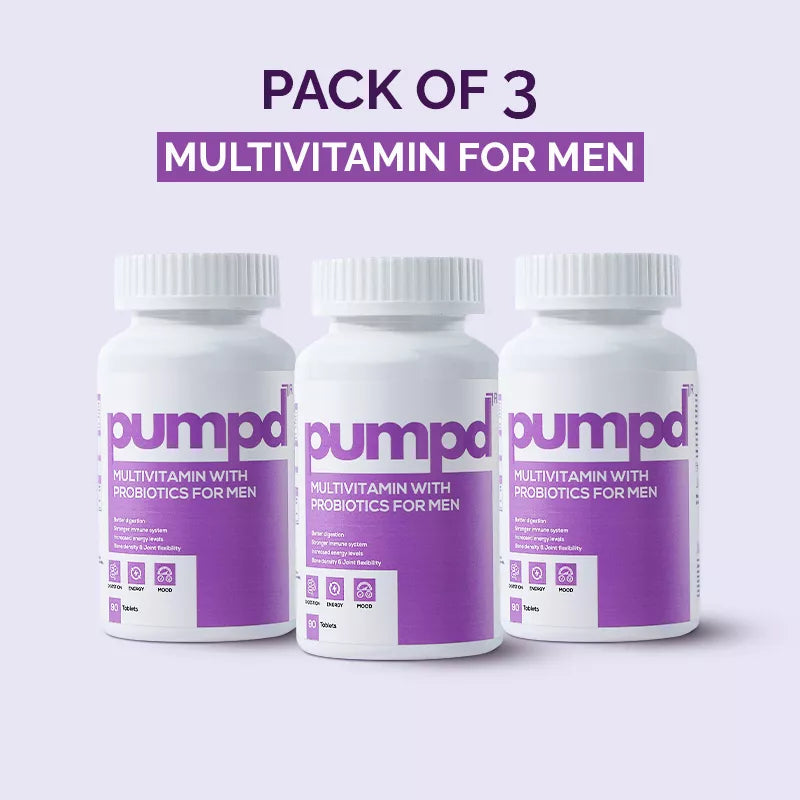 Men's multivitamin and probiotic supplement by PUMPD