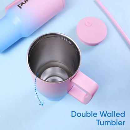 Insulated Tumbler With Handle & Straw (1.2L)