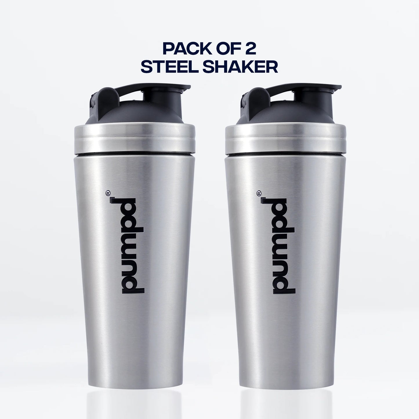 Pumpd Premium Gym Steel Shaker – Combo Pack of 2
