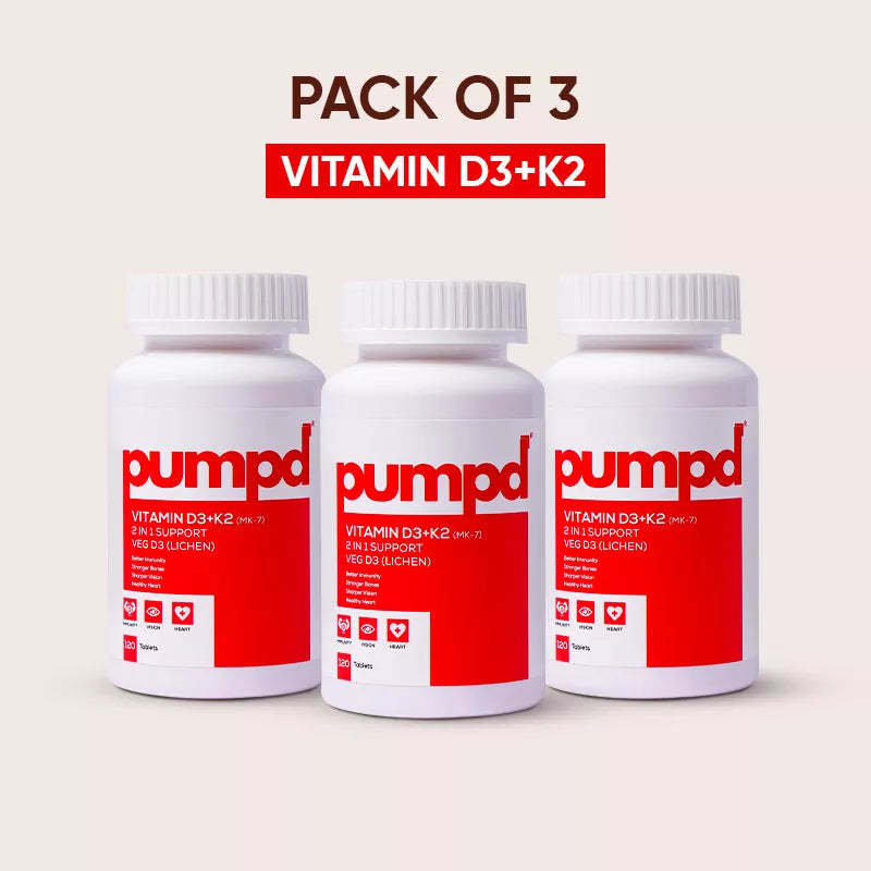 PUMPD Vitamin D3 and K2 tablets for everyday wellness