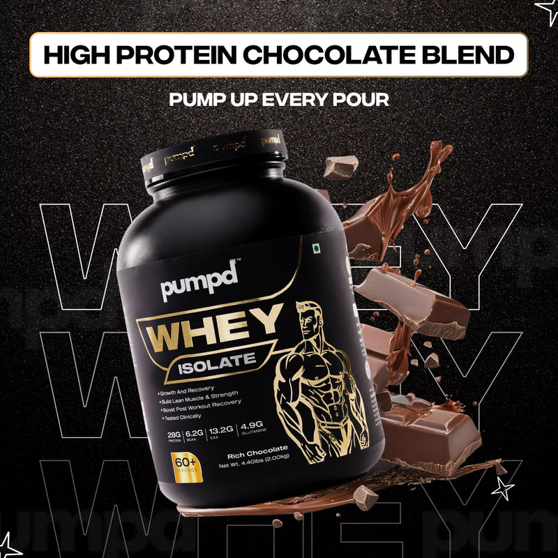 PUMPD Rich Chocolate Whey Protein Isolate for muscle recovery